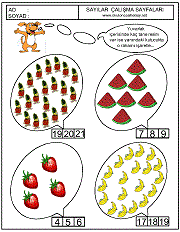 okul öncesi çocuklar için sayı kavramı ile ilgili çalışma sayfaları